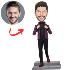 Fashionable Man Walking Custom Bobbleheads