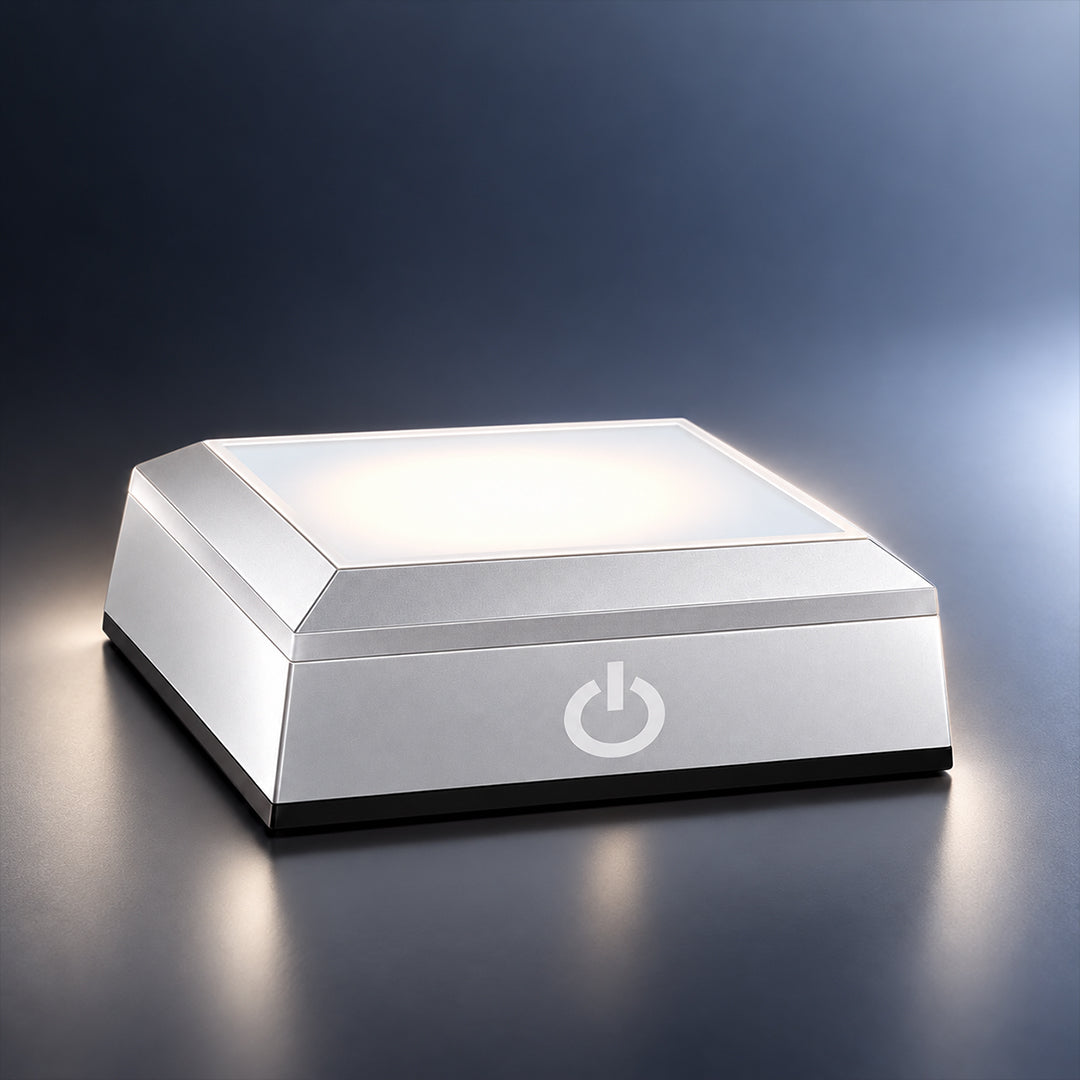 
Silver Square Light Base